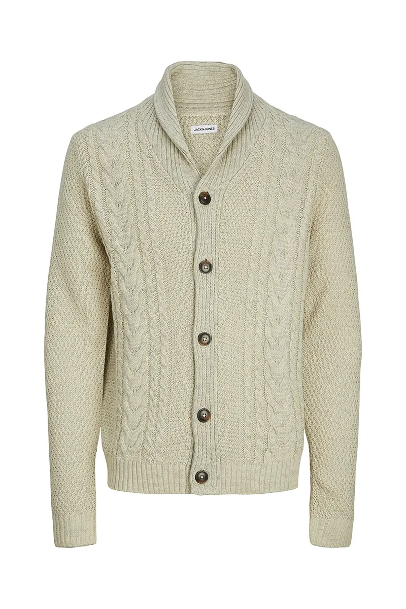   Jack & Jones  Craig Knit Shawl Neck White Melange