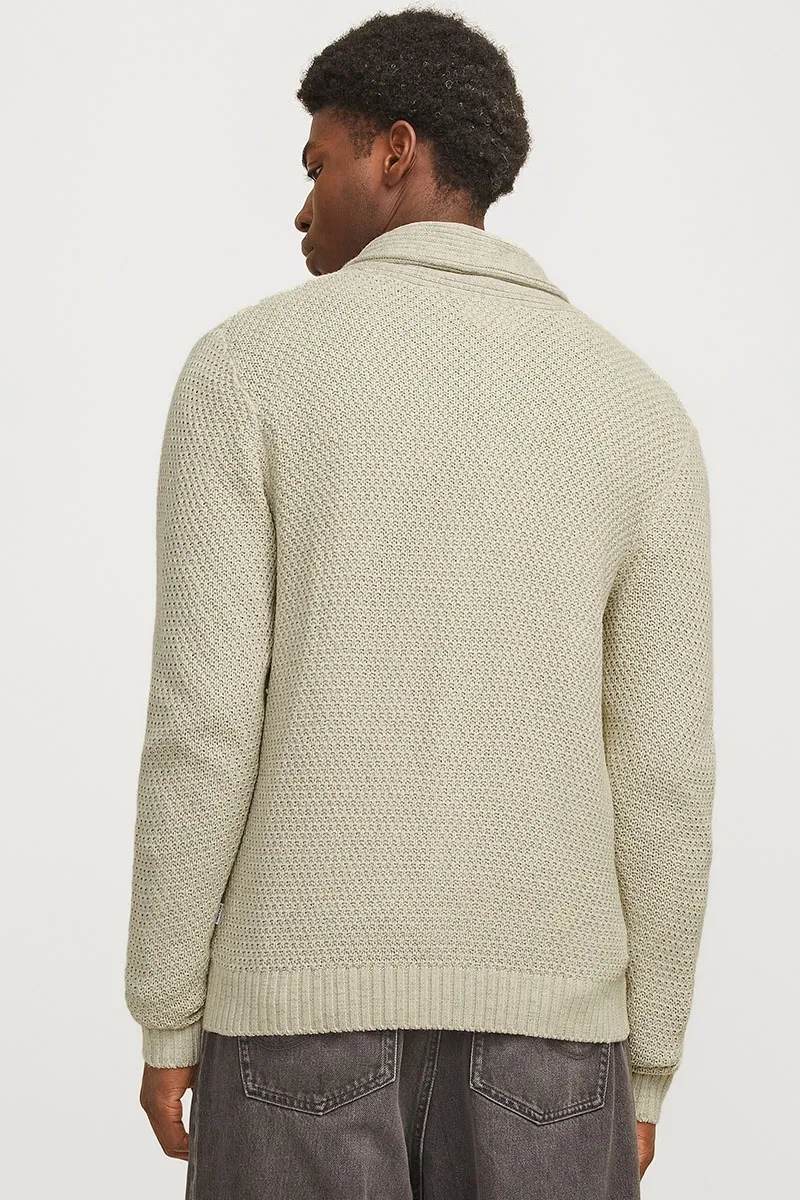   Jack & Jones  Craig Knit Shawl Neck White Melange