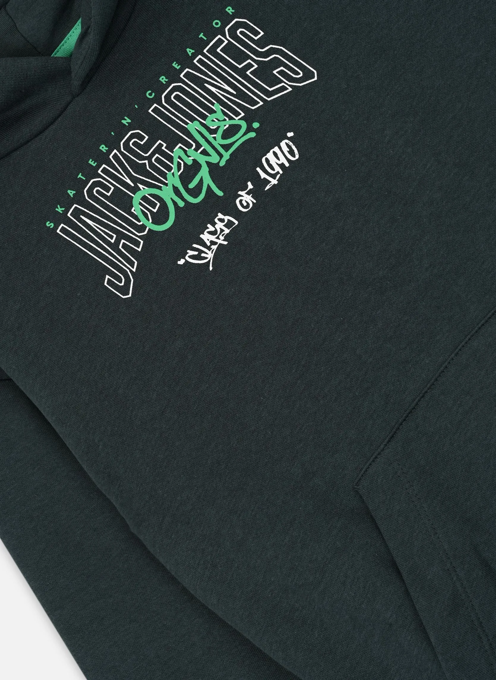      JACK & JONES JORTRIBECA LOGO SWEAT HOOD JNR  GROEN   