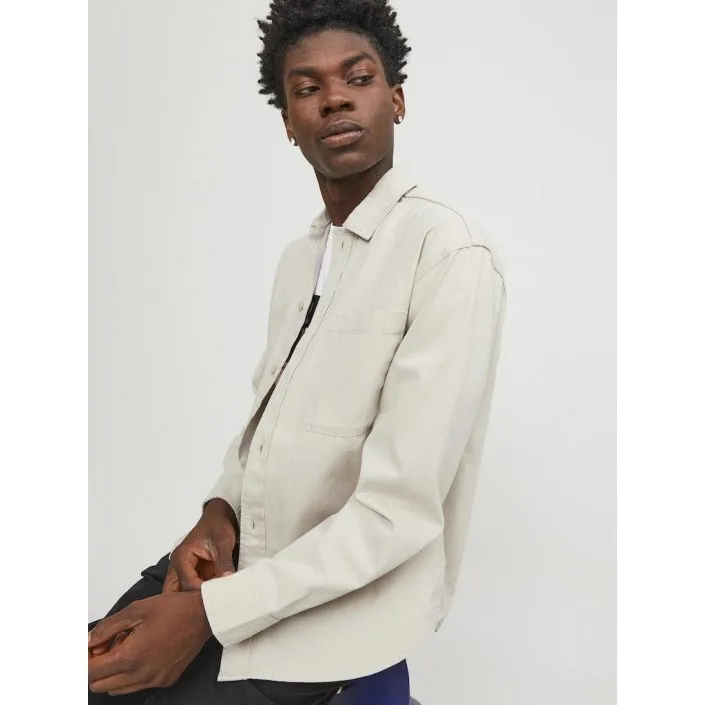 Jack and Jones JCOCOLLECTIVE ZAC OVERSHIRT LS SN moonbeam  