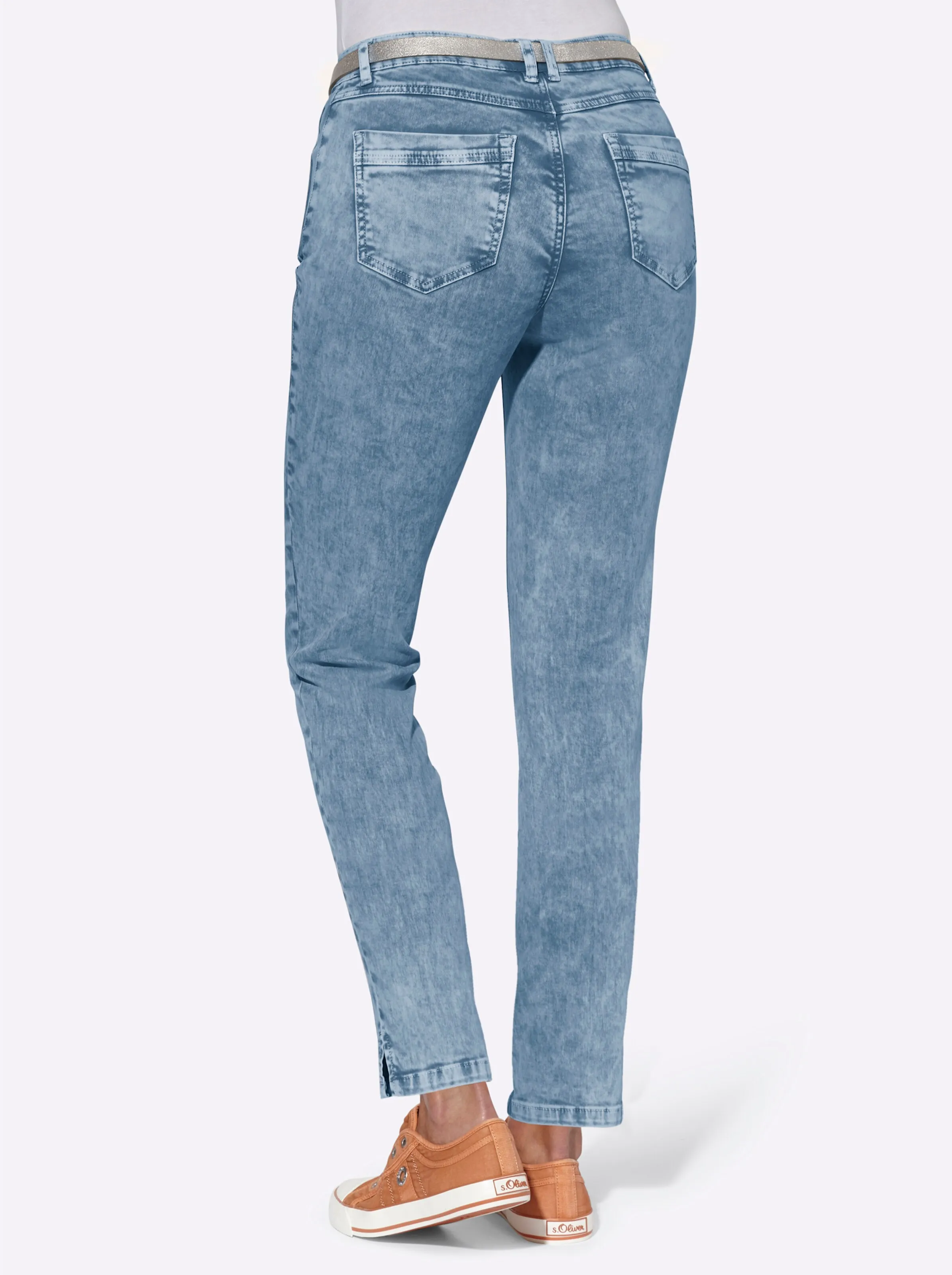 Jeans met sierstuds opzij