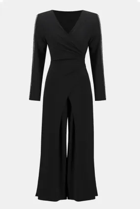 JOSEPH RIBKOFF Joseph Ribkoff jumpsuit met lange mouw met mesh Zwart