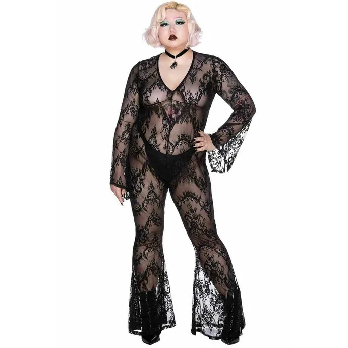 JUMPSUIT VOOR DAMES KILLSTAR  ALIA LACE JUMPSUIT  ZWART