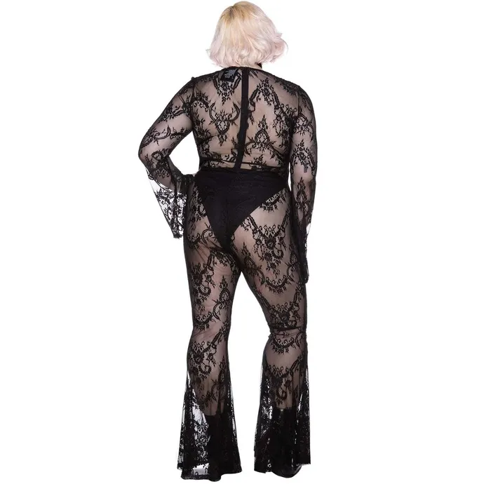 JUMPSUIT VOOR DAMES KILLSTAR  ALIA LACE JUMPSUIT  ZWART