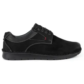 Kampol Casual leren herenschoenen 13/3 zwart nubuck