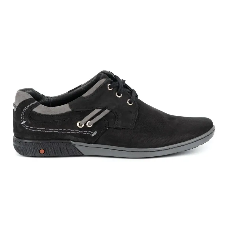 KOMODO Leren casual herenschoenen 861L zwart