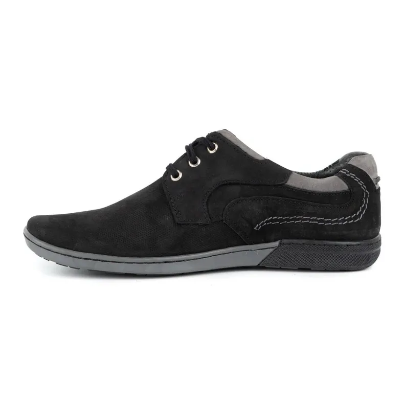 KOMODO Leren casual herenschoenen 861L zwart