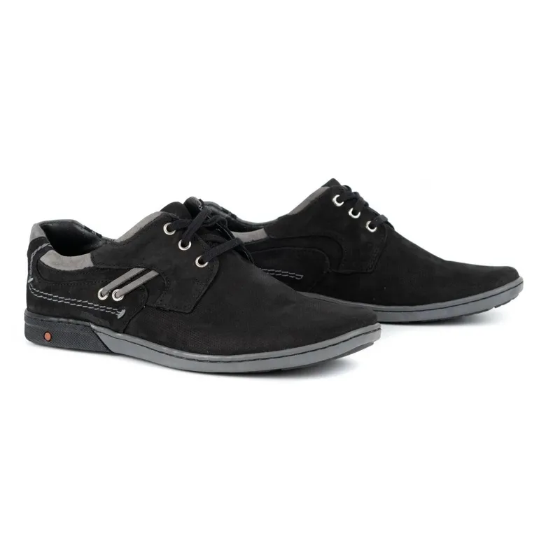 KOMODO Leren casual herenschoenen 861L zwart