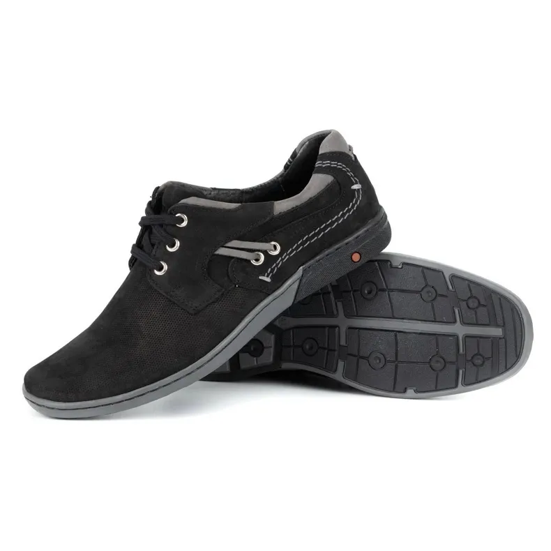 KOMODO Leren casual herenschoenen 861L zwart