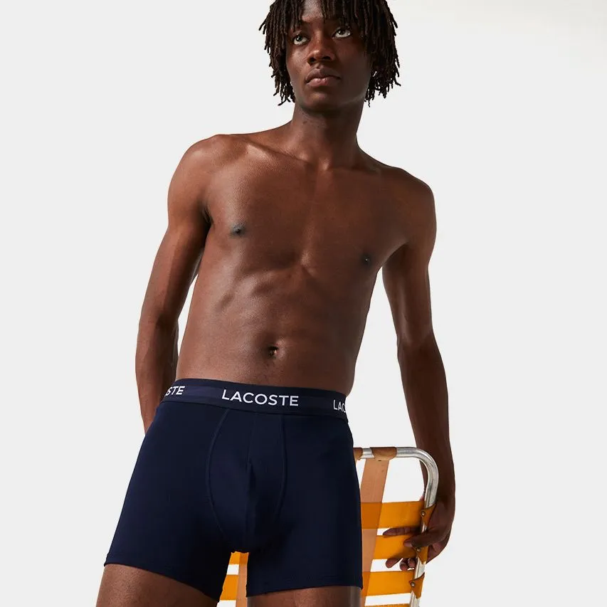 LACOSTE 3PACK MICROFIBER BOXERS MOTION BLAUW  