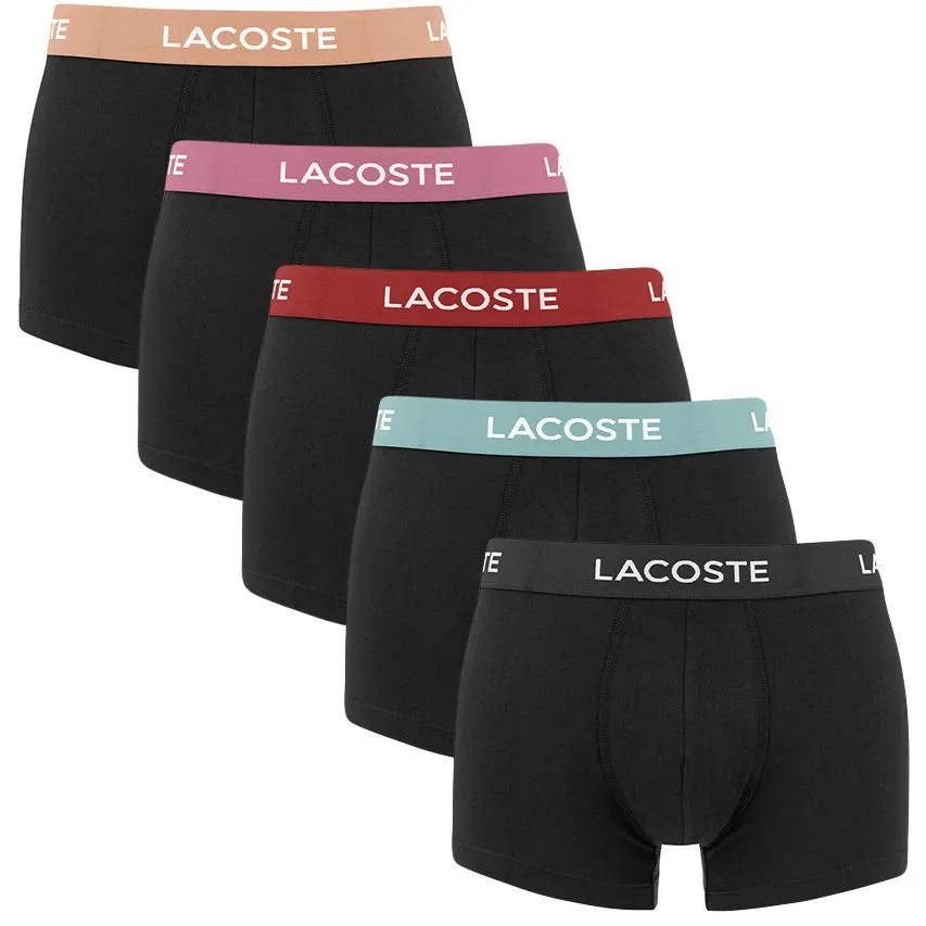 LACOSTE 5PACK BOXERS BASIC COMBI ZWART  