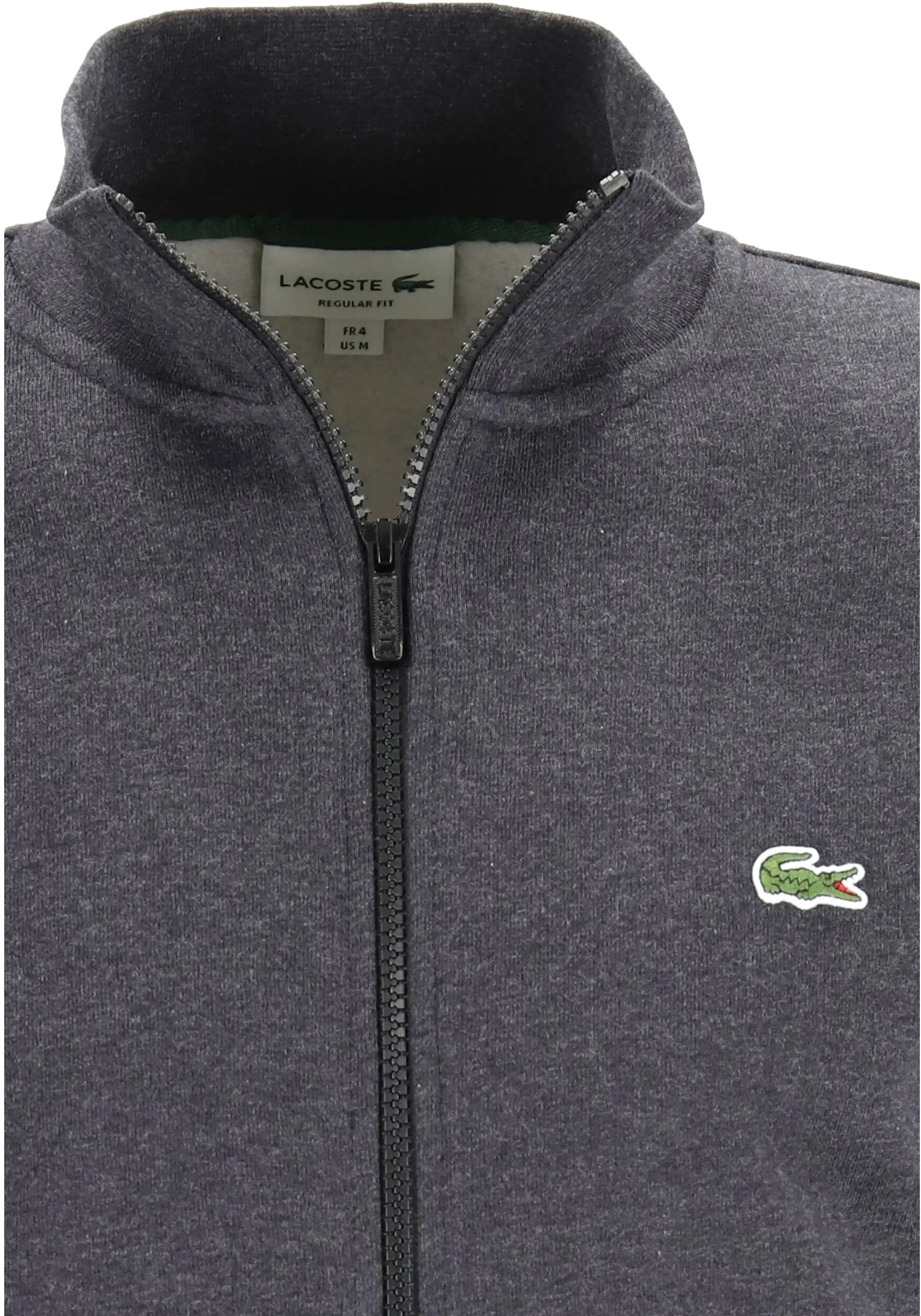 Lacoste heren sweatvest, met rits, antraciet grijs