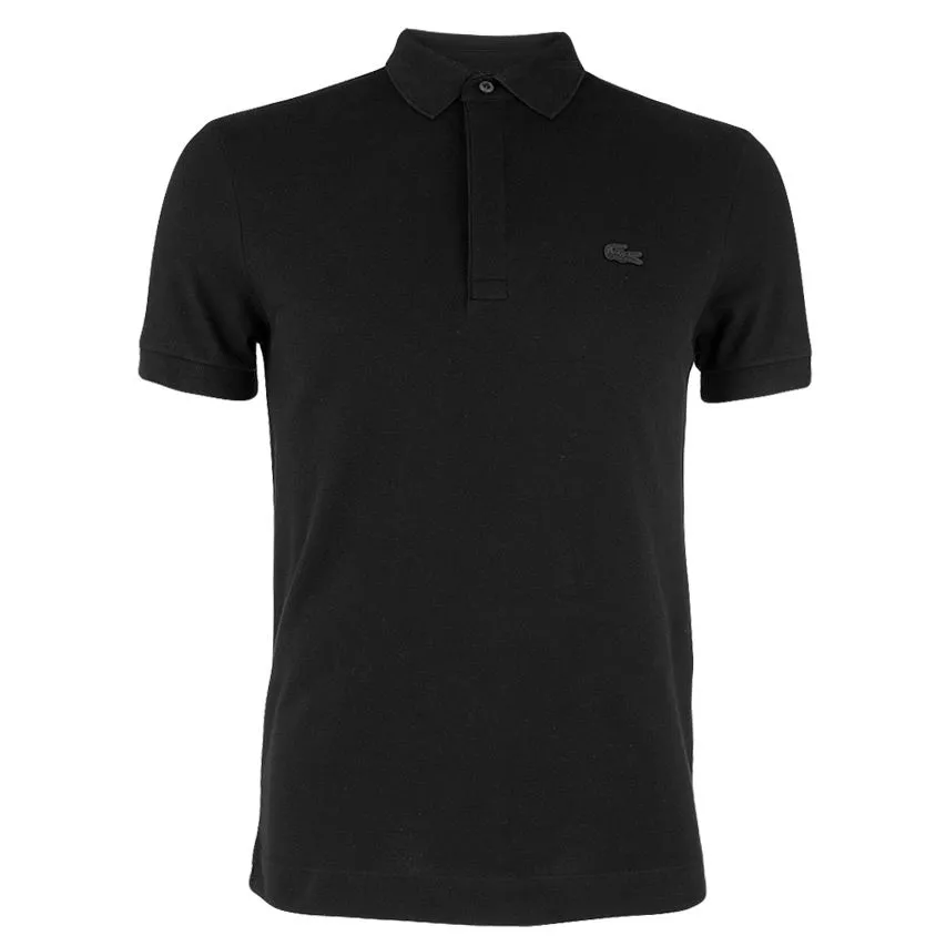 Lacoste paris edition polo shirt katoenpique zwart  