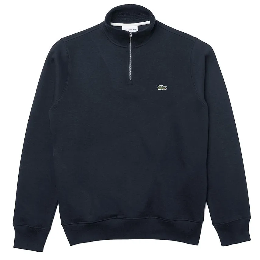 Lacoste ritskraag sweater logo blauw  