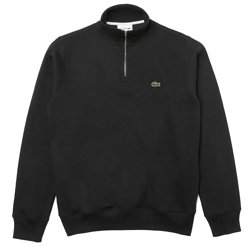 Lacoste ritskraag sweater logo zwart  