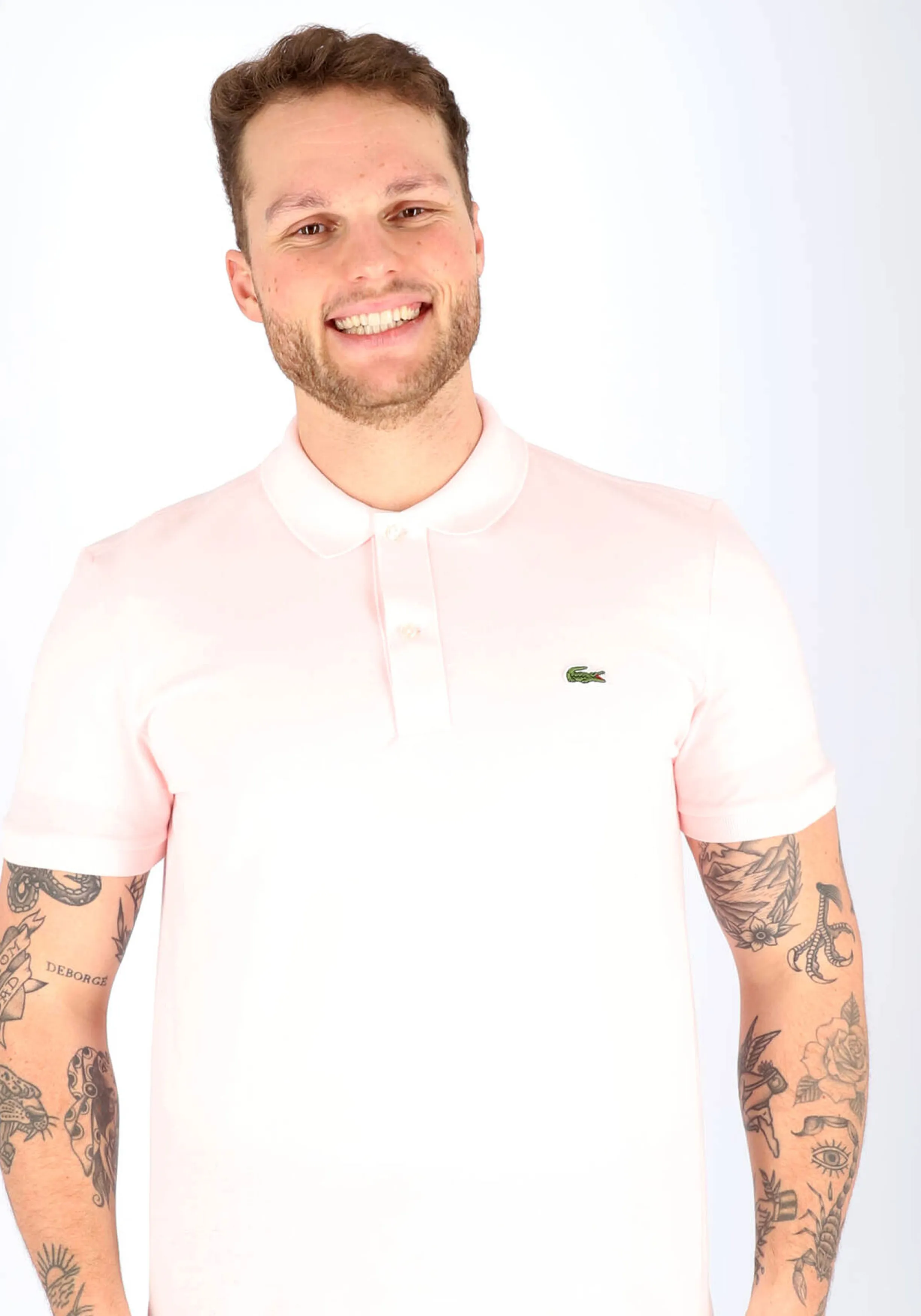 Lacoste Slim Fit polo, flamingo roze