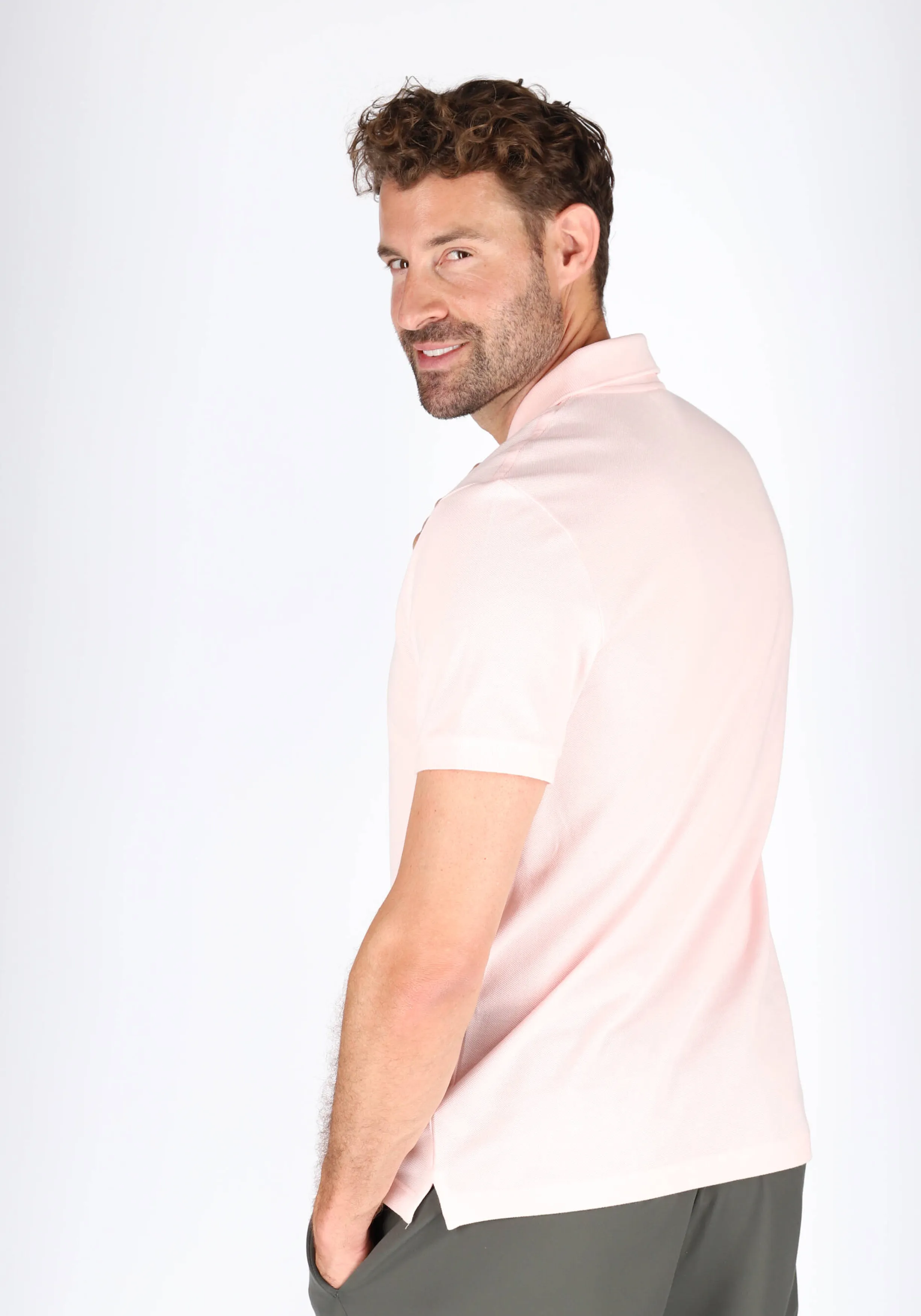 Lacoste Slim Fit polo, flamingo roze