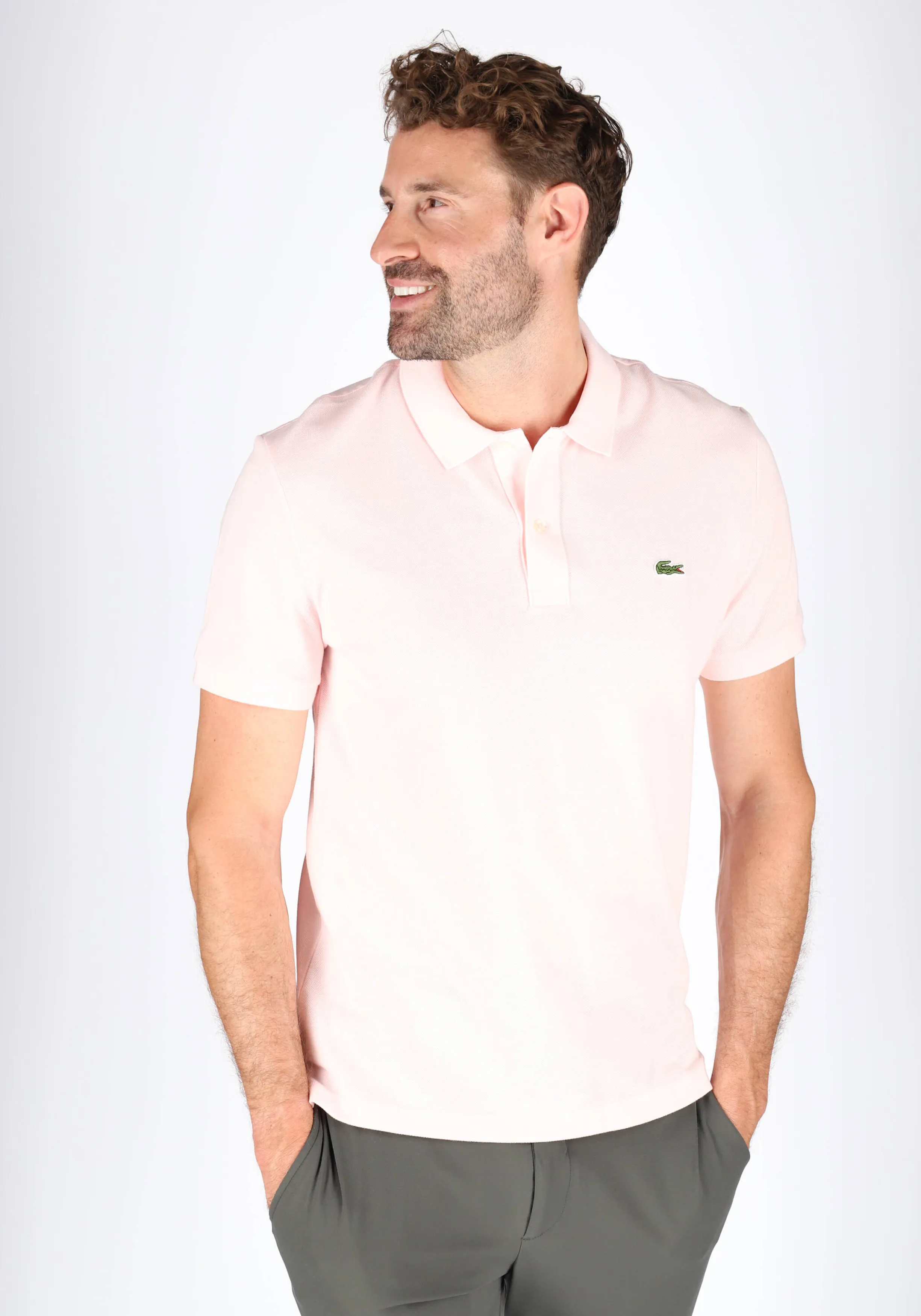 Lacoste Slim Fit polo, flamingo roze