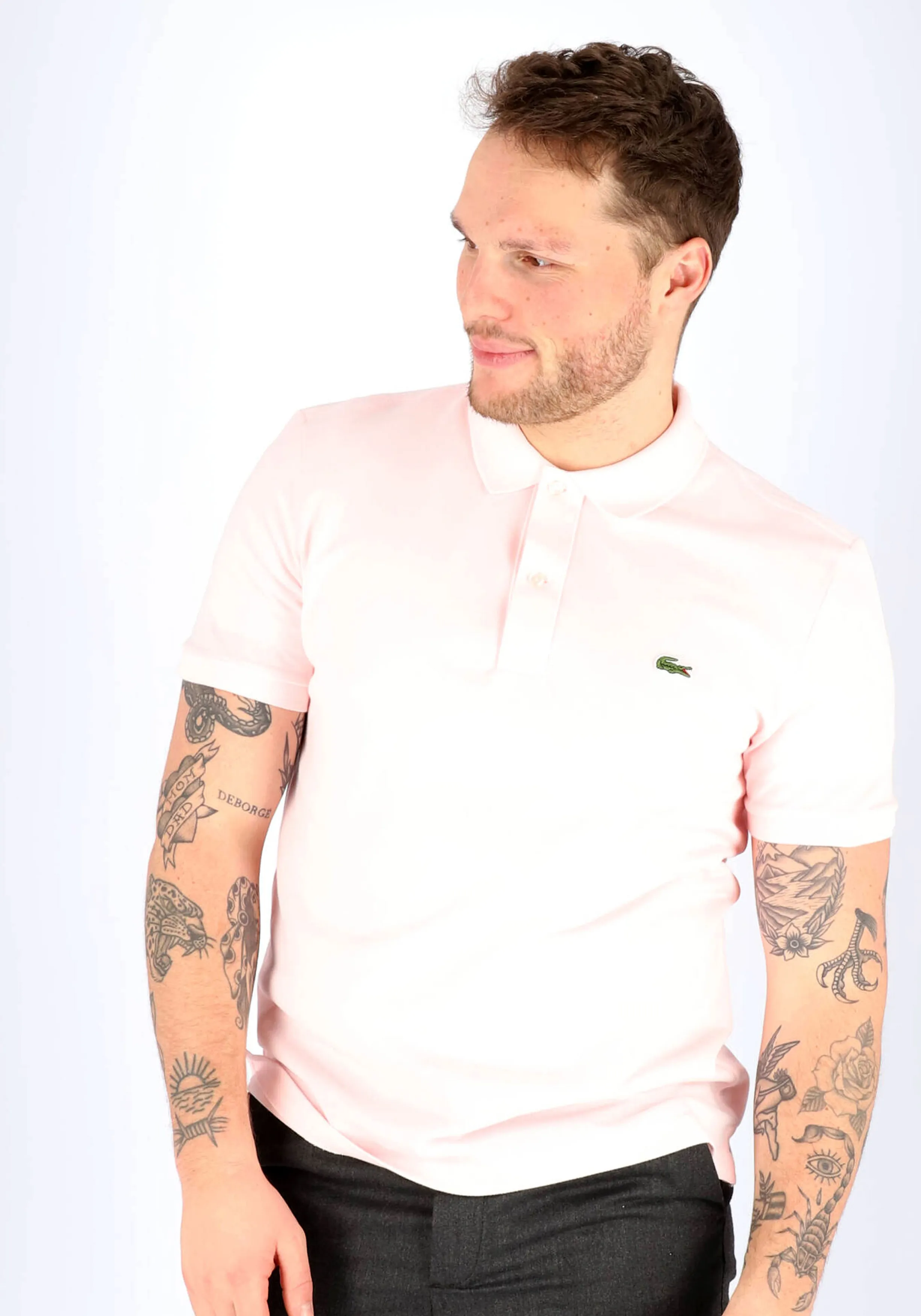 Lacoste Slim Fit polo, flamingo roze