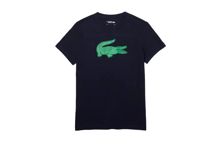 LACOSTE SPORT TSHIRT MET KROKODILLENPRINT NAVY/GROEN HEREN