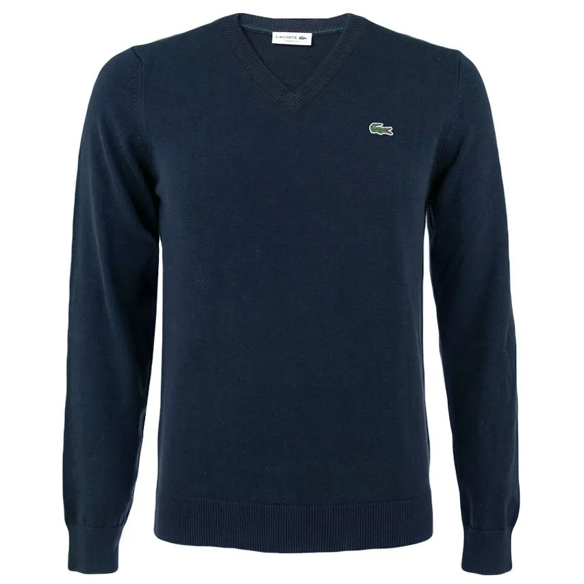 LACOSTE VHALS SWEATER PATCH LOGO BLAUW  