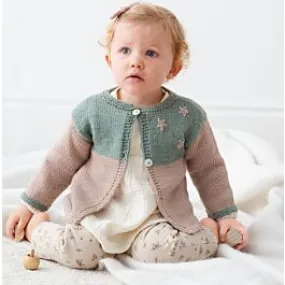 Lana Grossa baby vestje met bloemen breien van Cool Wool (infanti 17, m46)