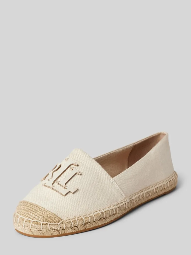 LAUREN RALPH LAUREN ESPADRILLES MET LOGOAPPLICATIE, MODEL 'CAMERYN' IN OFFWHITE