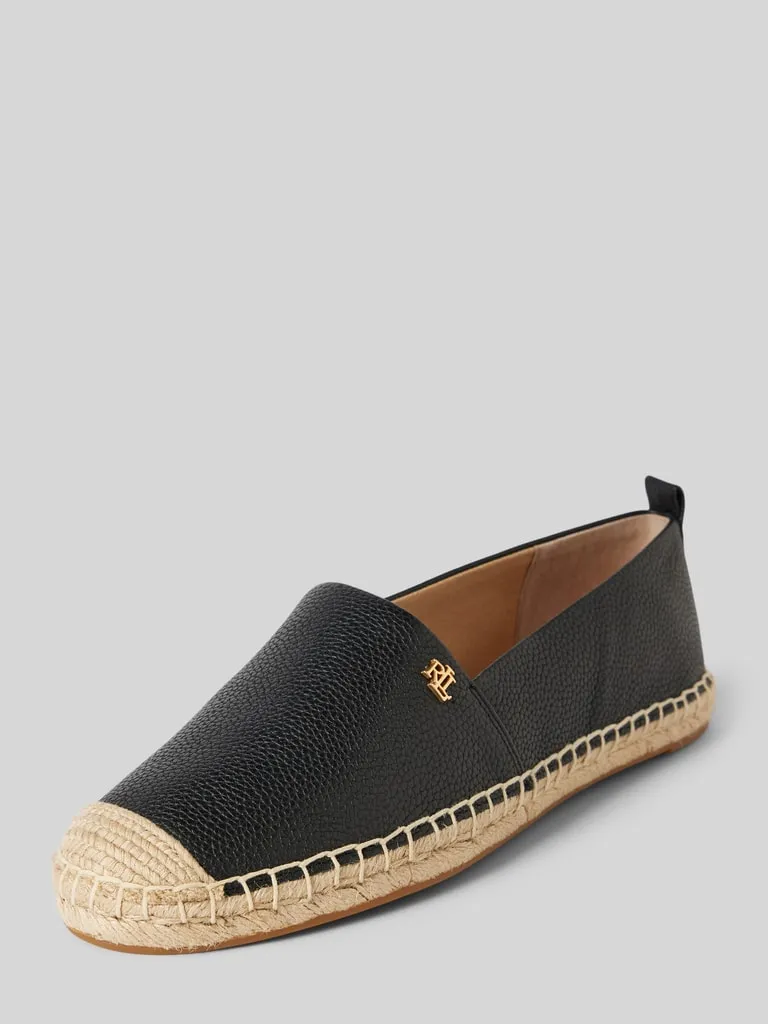 Lauren Ralph Lauren Espadrilles van leer, model 'CAMERYN' in zwart