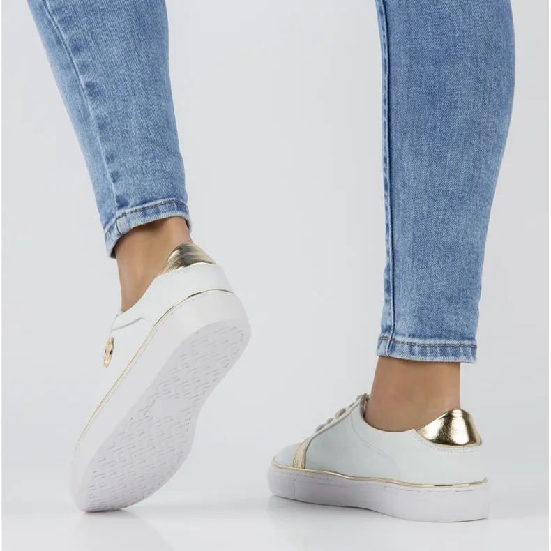 Leren sneakers FILIPPO DP3617 / 22 Wh wit