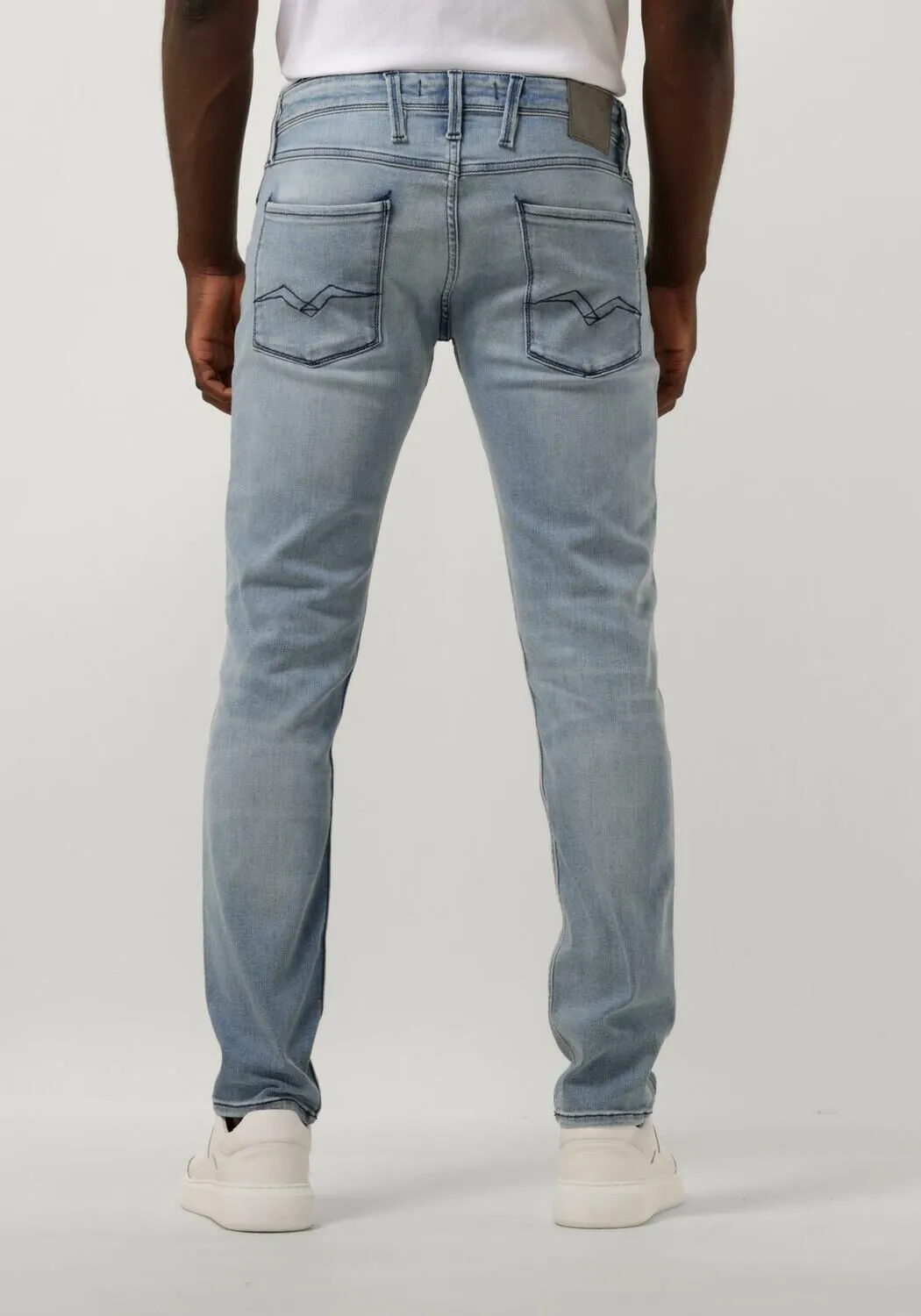 lichtblauwe replay slim fit jeans anbass pants