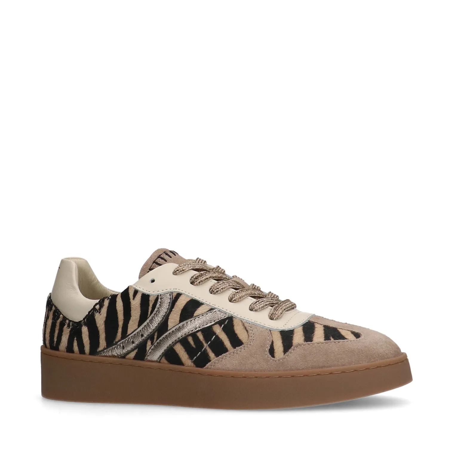 Manfield Beige zebraprint sneakers