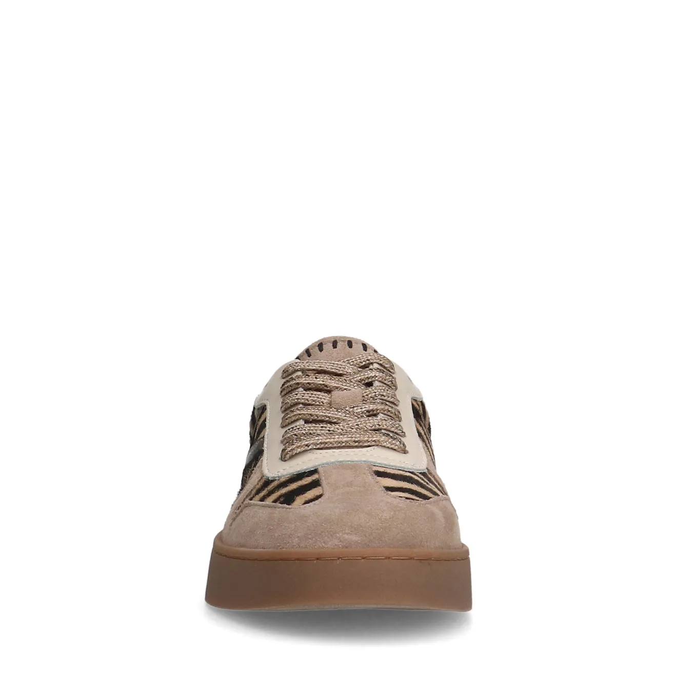 Manfield Beige zebraprint sneakers