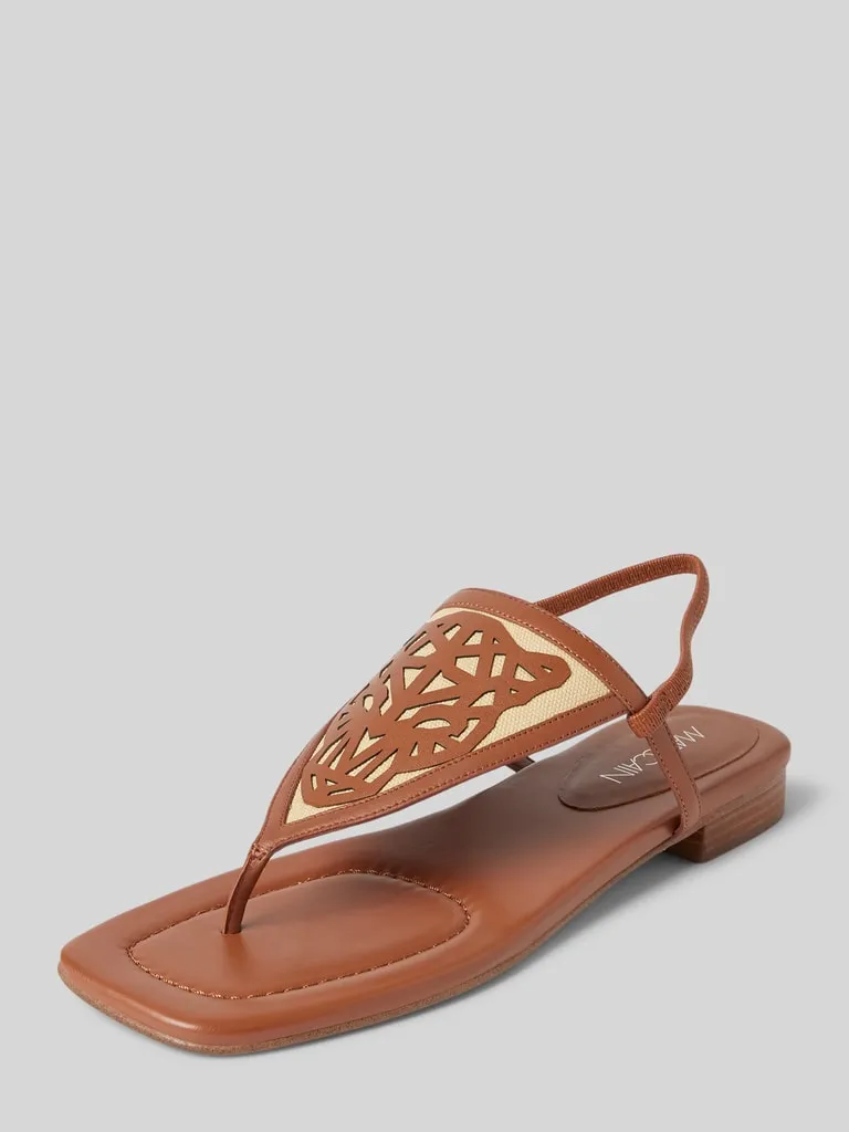 Marc Cain Bags & Shoes Leren sandalen met smalle riempjes in cognac