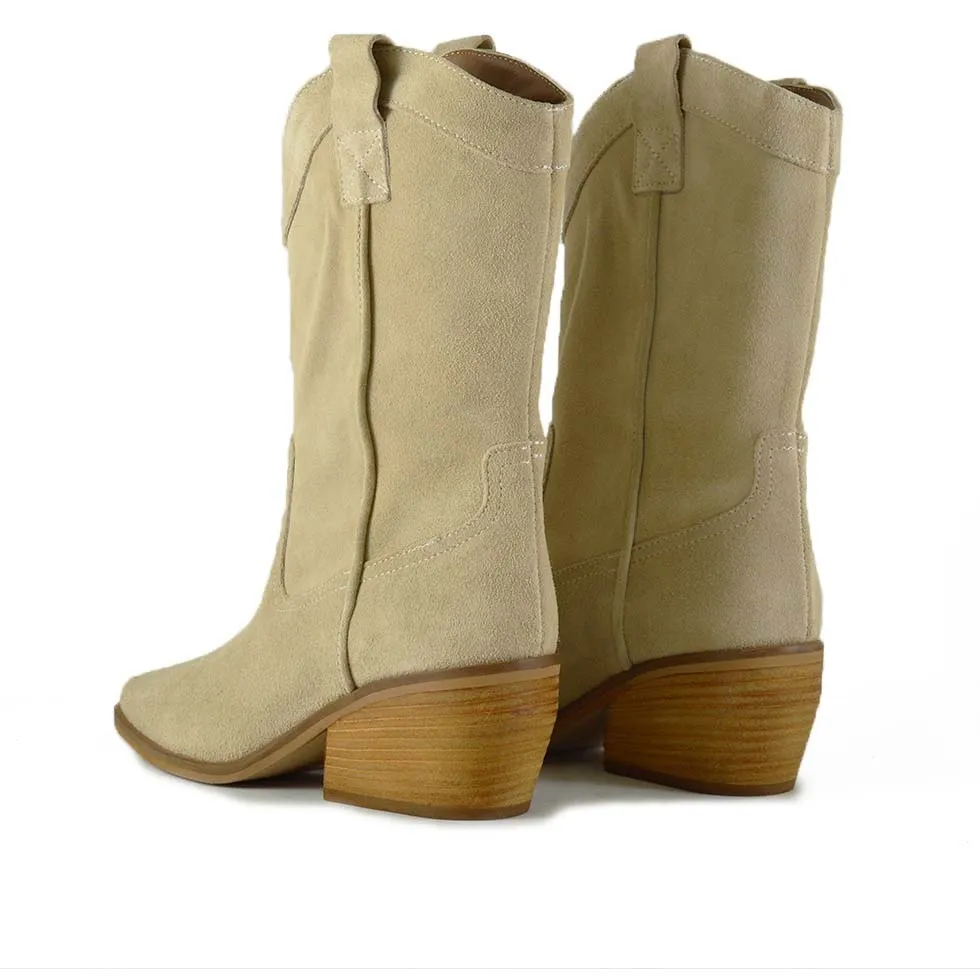 Marnelli Western Boots Beige