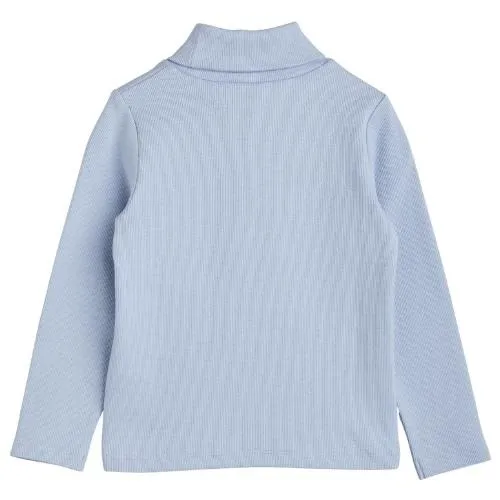 Mini Rodini Solid rib turtleneck ls tee Blue | shirt