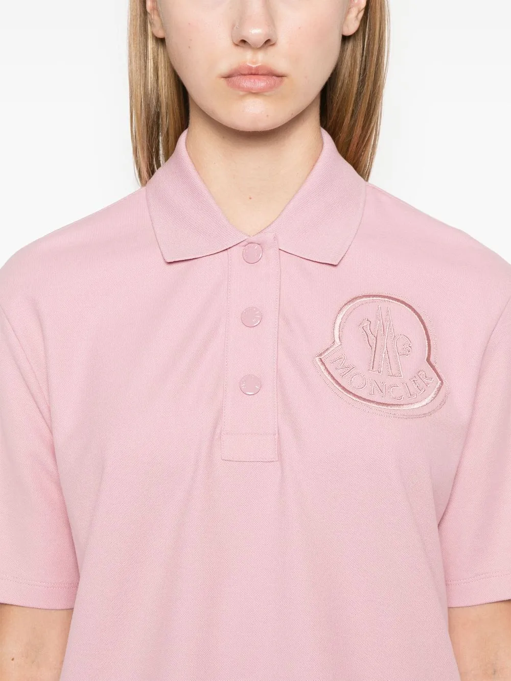 Moncler Poloshirt met geborduurd logo Roze