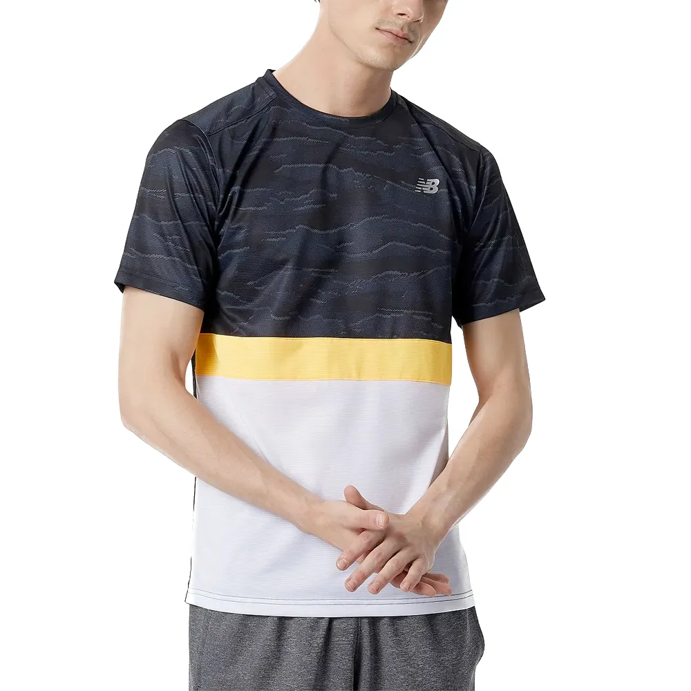 New Balance shirt korte mouw Striped Accelerate Heren