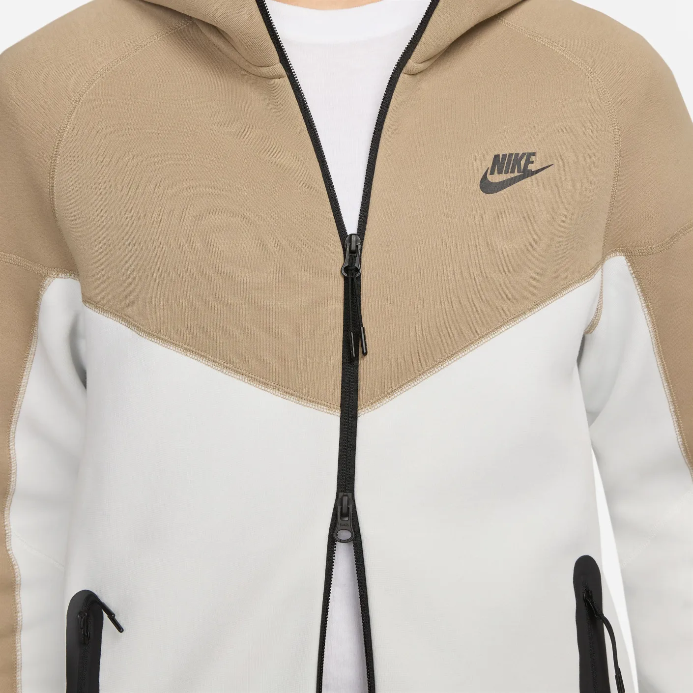 Nike Jacket Tech Fleece Wit / Beige Heren