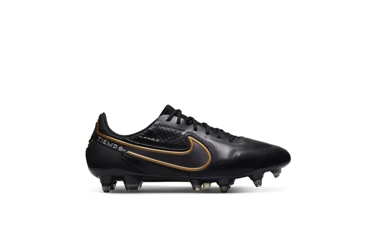 NIKE TIEMPO LEGEND 9 ELITE SGPRO AC VOETBALSCHOENEN ZWARRT/METALLIC GOLD