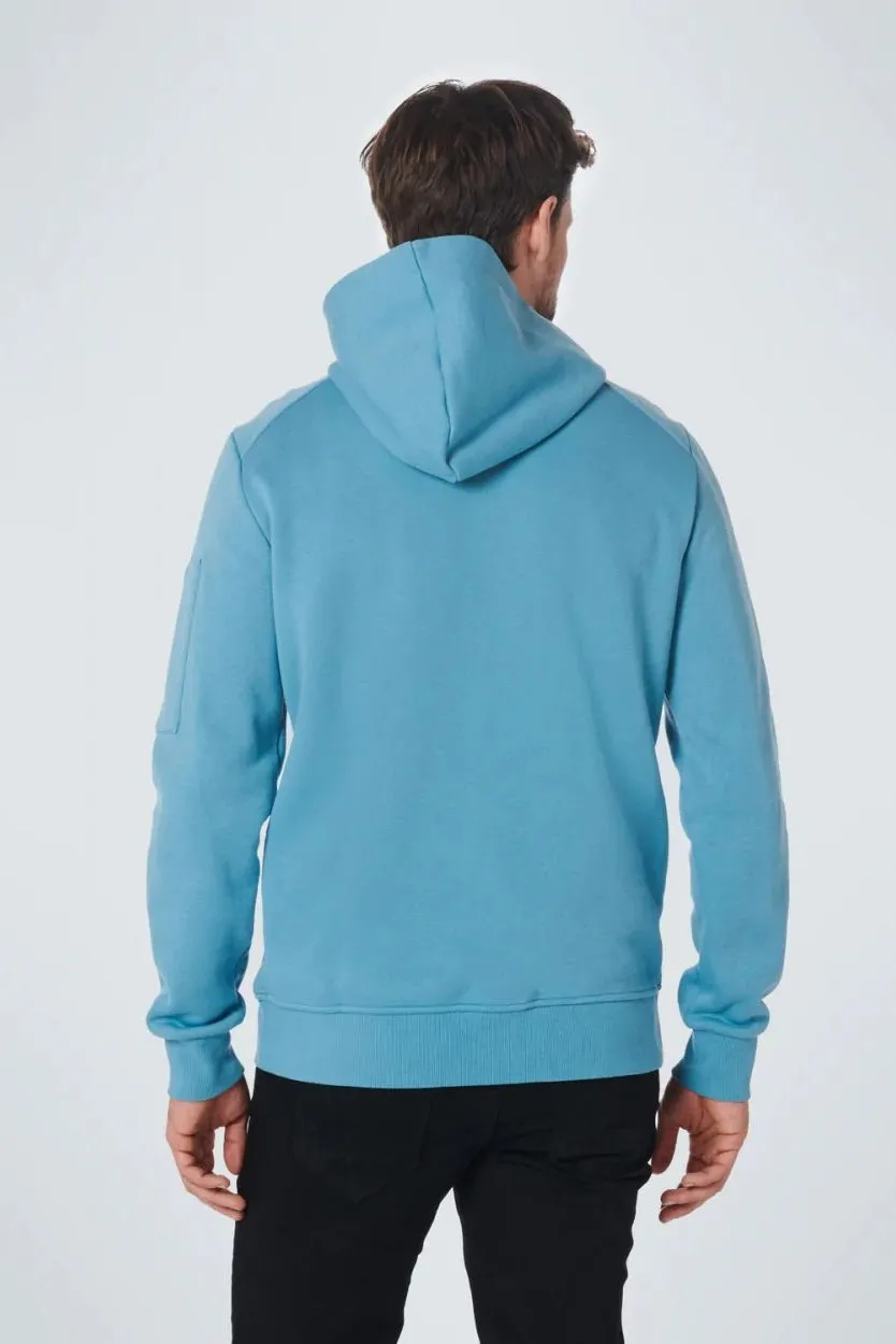 No Excess  Half Zip Hoodie Blauw