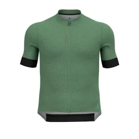 Odlo Zeroweight Full Zip Fietsshirt Korte Mouwen Groen/Zwart Heren