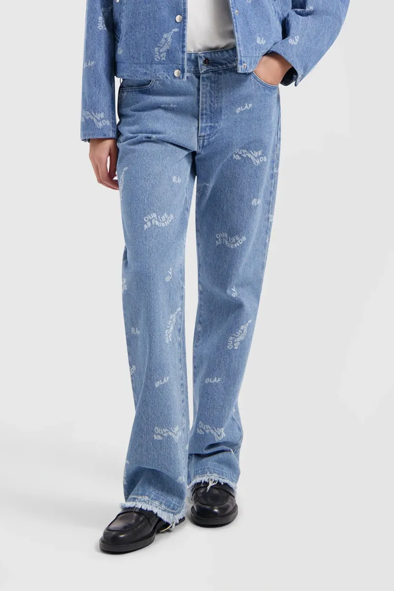 Olaf Hussein WMN WAVY AOP DENIM PANTS