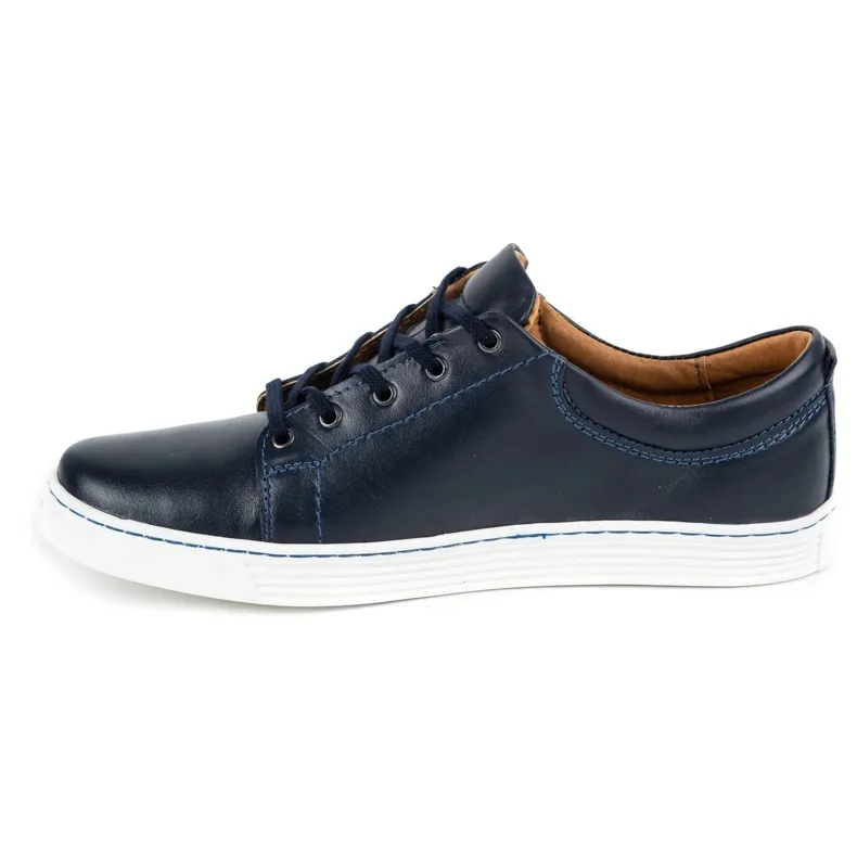 Olivier Leren casual herenschoenen 946MA marineblauw