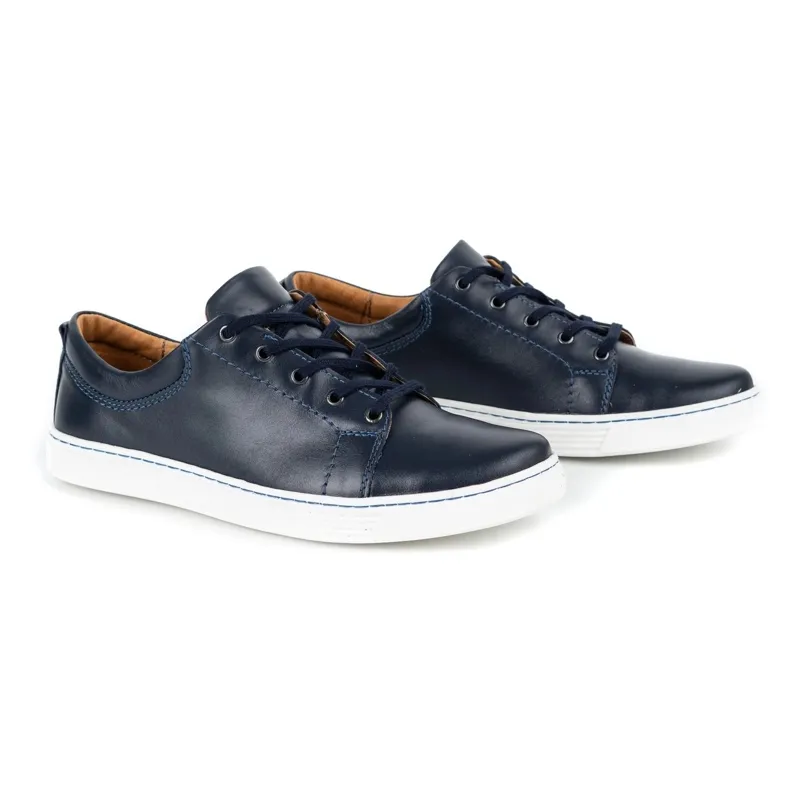 Olivier Leren casual herenschoenen 946MA marineblauw