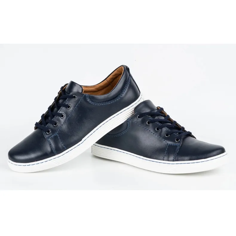 Olivier Leren casual herenschoenen 946MA marineblauw