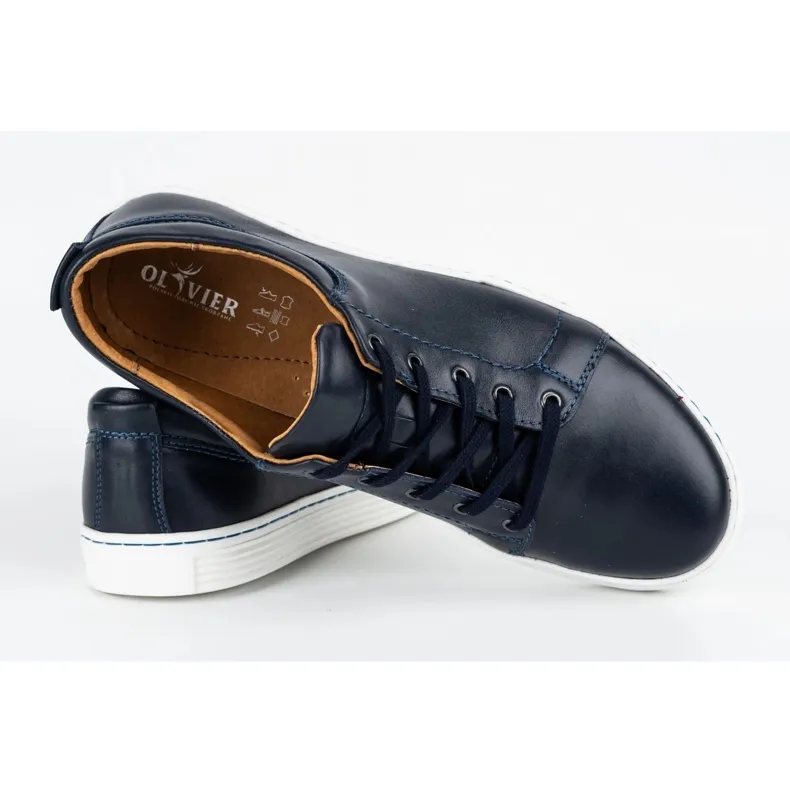 Olivier Leren casual herenschoenen 946MA marineblauw