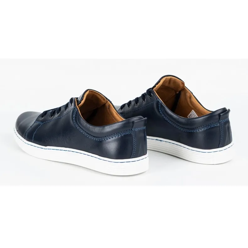 Olivier Leren casual herenschoenen 946MA marineblauw