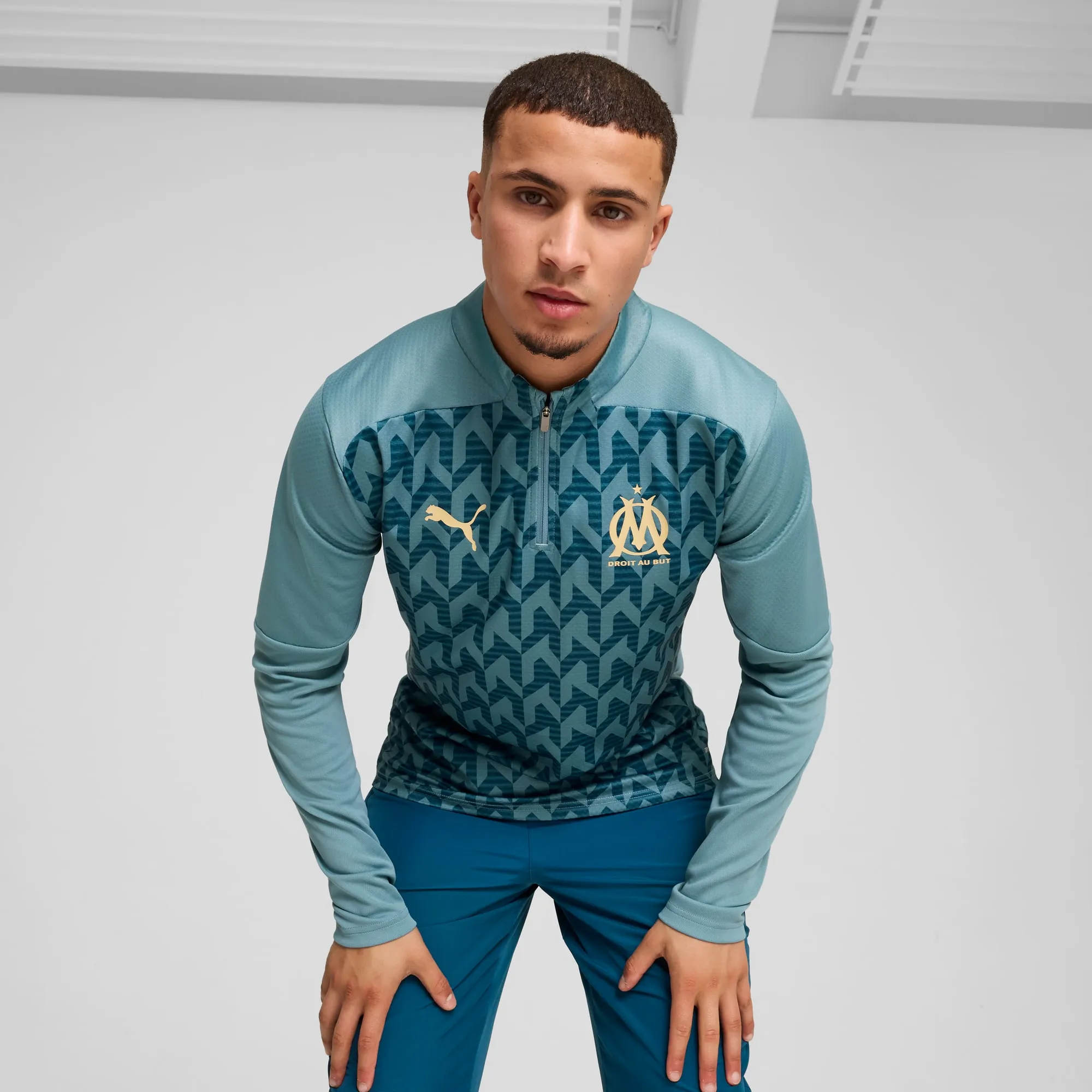 OLYMPIQUE DE MARSEILLE PREMATCH QUARTERZIP TOP MEN