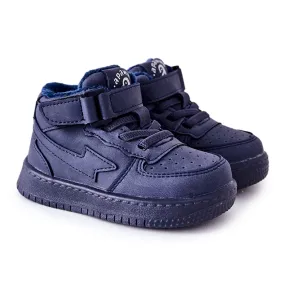 PA1 Warme hoge sportschoenen voor kinderen Navy Clafi GQ400 marineblauw