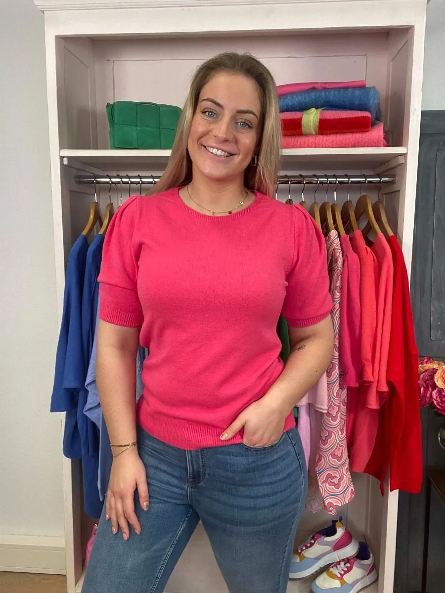 PASTELLEP3101 PULLOVER MET POFMOUW  FUCHSIA